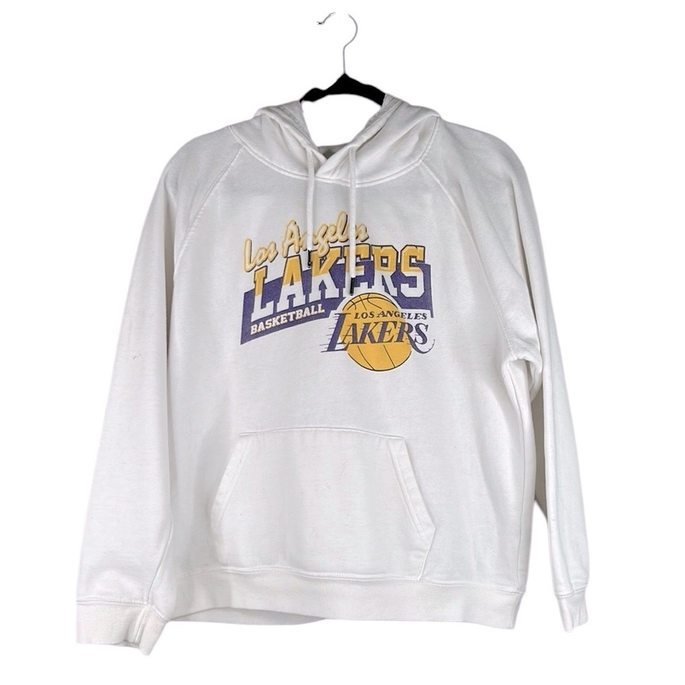 NBA Los Angeles Lakers Women's White Team Logo Hoodie Sweatshirt Size XL